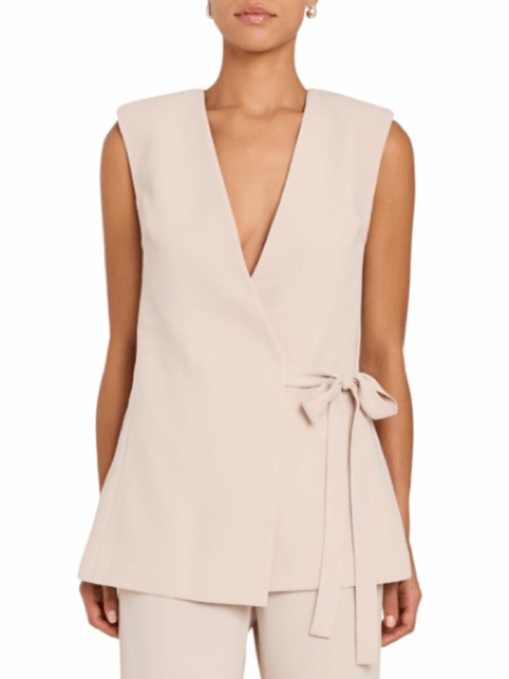 AMANDA UPRICHARD Halcyon Vest Bone Tan Size Medium